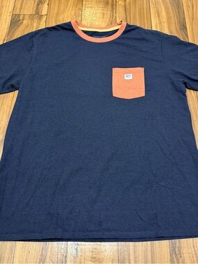 Patagonia Responsibili-Tee Pocket T-Shirt Navy Blue Recycled Cotton Mens Large